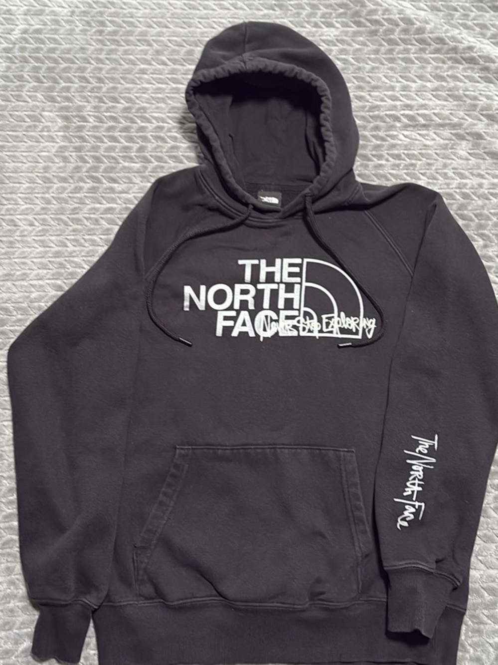 The North Face Women’s Black Crewneck Hoodie with White Logo Size Small